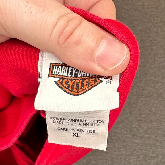 Harley Davidson T Shirt St Paul Minnesota Mens XL Red Crew Neck Short Sleeve - Picture 4 of 4